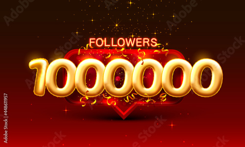 Thank you followers peoples, 1000k online social group, happy banner celebrate, Vector