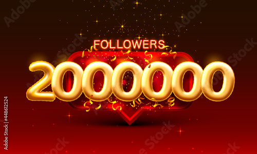Thank you followers peoples, 2000k online social group, happy banner celebrate, Vector