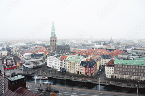 DENMARK  COPENHAGEN  Scenic cityscape view of architecture with old buildings