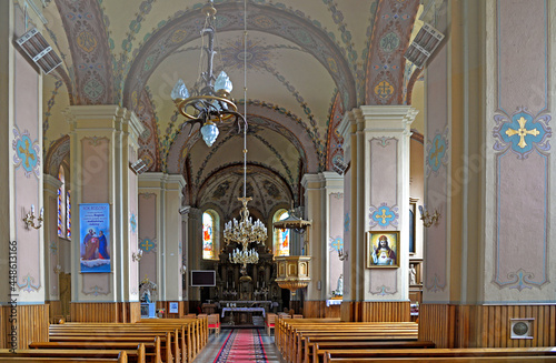 A brick chapel and a Roman Catholic church of St. Michael the Archangel built at the turn of the 19th and 20th centuries in Jabłonka Kościelna in Podlasie, Poland.