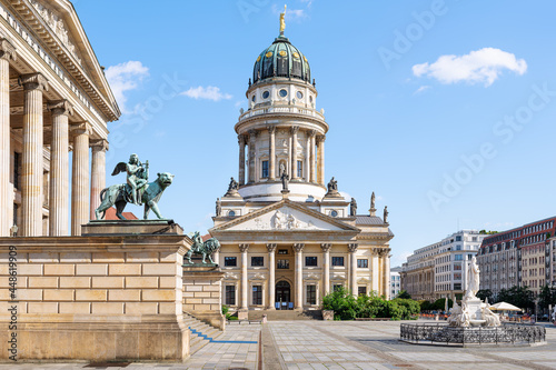 the famous gendarmenmarkt with the french cathedral, berlin