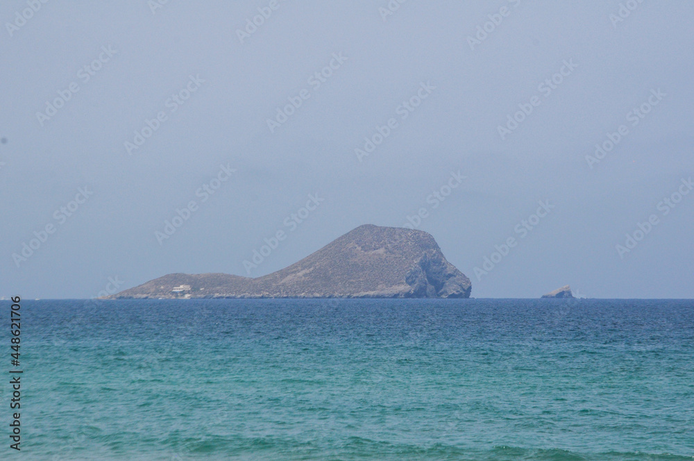 View on Isla Grosa from La Manga, Murcia, Spain