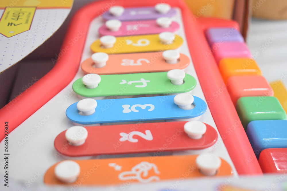 Colorful xylophone kids toy with numbers Colorful xylophone kids toy with numbers