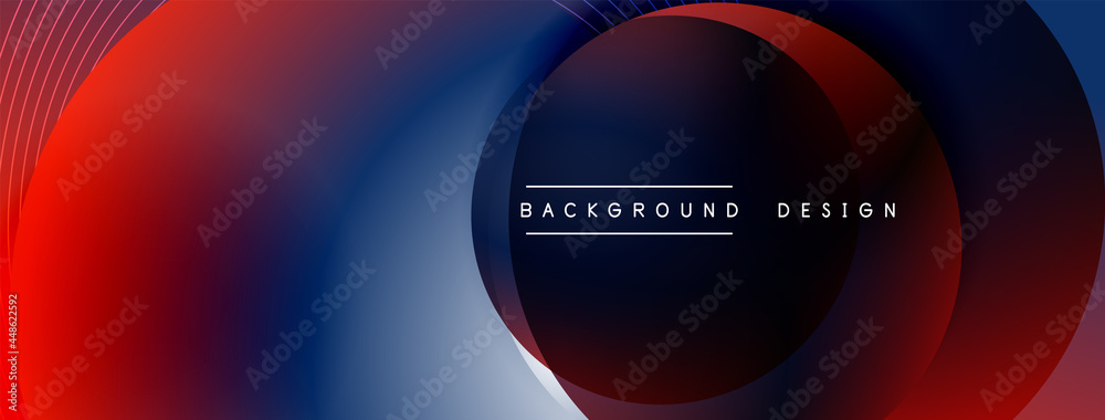 Gradient circles with shadows. Vector techno abstract background. Modern overlapping forms wallpaper background, design template Gradient circles with shadows. Vector techno abstract background. Modern overlapping forms wallpaper background, design template