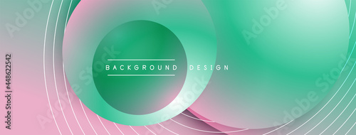 Gradient circles with shadows. Vector techno abstract background. Modern overlapping forms wallpaper background, design template