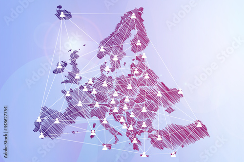 Globalna komunikacja w Europie - ilustracja