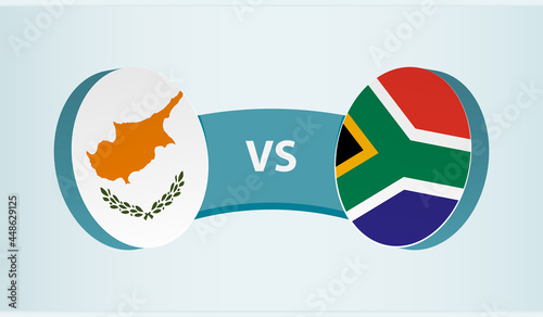 Cyprus versus South Africa, team sports competition concept.