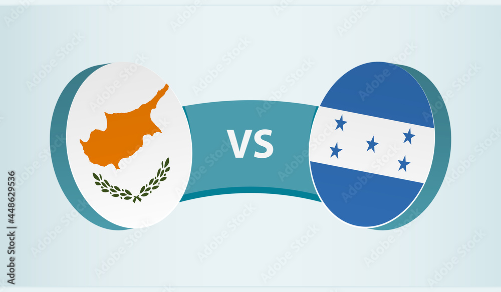 Cyprus versus Honduras, team sports competition concept.