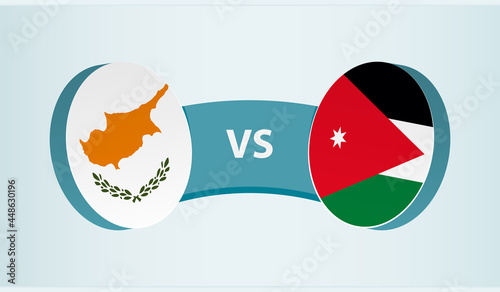 Cyprus versus Jordan, team sports competition concept.