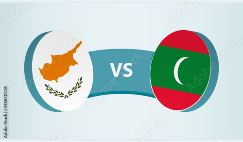 Cyprus versus Maldives, team sports competition concept.
