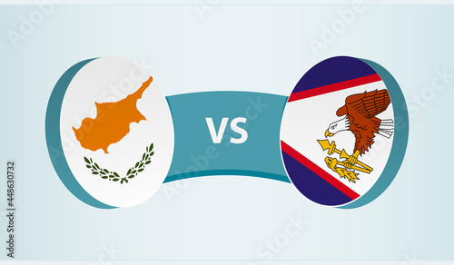 Cyprus versus American Samoa, team sports competition concept.
