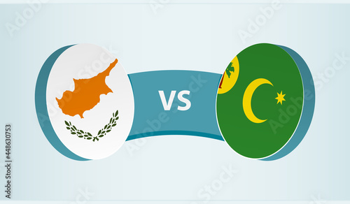 Cyprus versus Cocos Islands, team sports competition concept.