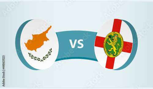Cyprus versus Alderney, team sports competition concept.
