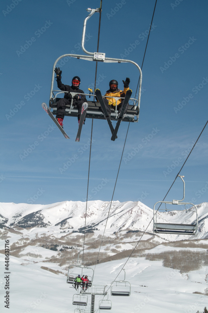 Obraz premium Friendly Skiers at Crested Butte