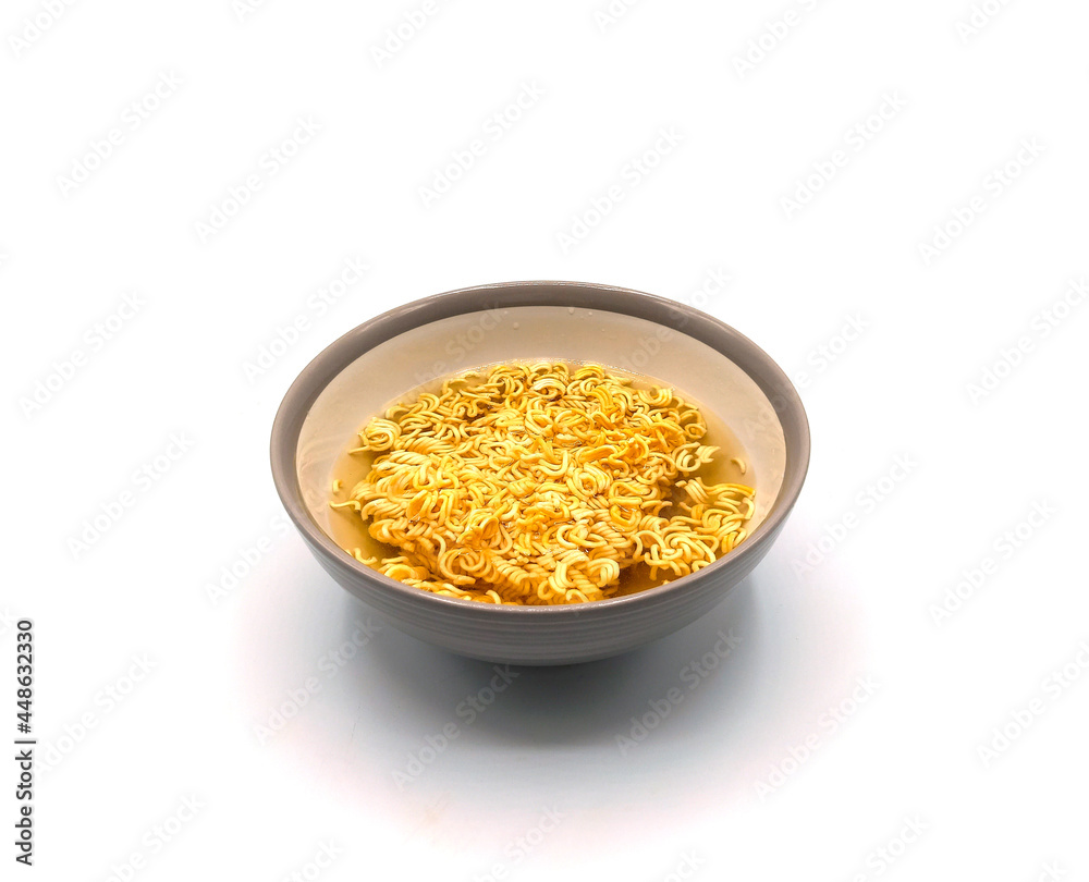Instant noodles in bowl isolated on white background Instant noodles in bowl isolated on white background