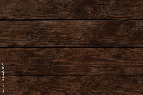 Fototapeta Naklejka Na Ścianę i Meble -  dark brown wooden wall made of planks
