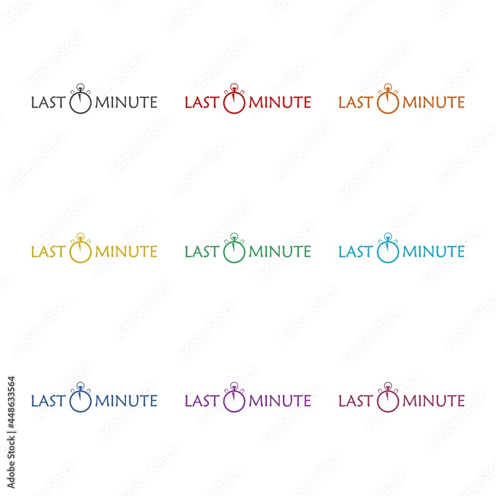 Last minute color icon set Last minute color icon set