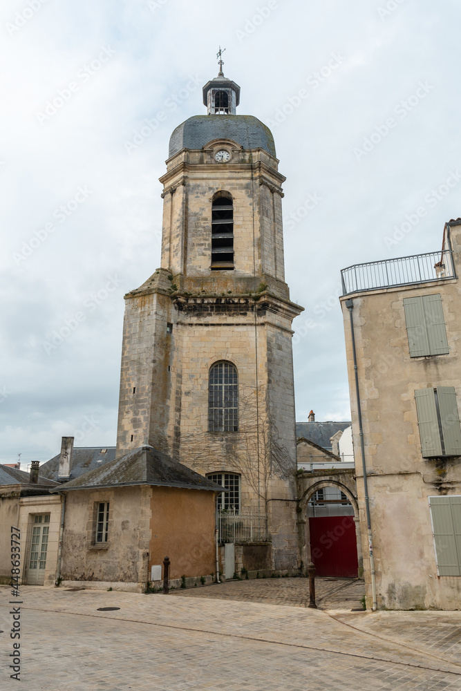 Beautiful tower next to the Grand Théâtre de la Coursive. La Rochelle is a coastal city in southwestern France