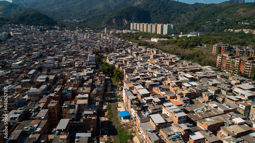 aerial view of a favela in rio de Janeiro - photo drone