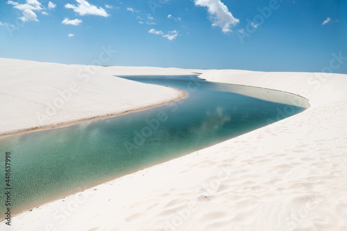 Fototapeta Naklejka Na Ścianę i Meble -  Sand Dunes and Lagoons in Lencois Maranhenses National Park, Brazil