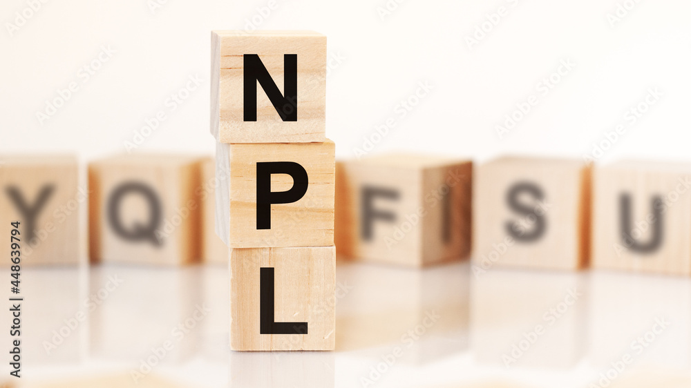 word NPL from wooden blocks with letters, concept word NPL from wooden blocks with letters, concept