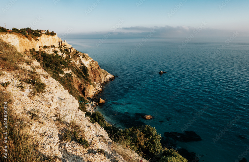 A cliff above the sea, sea coast