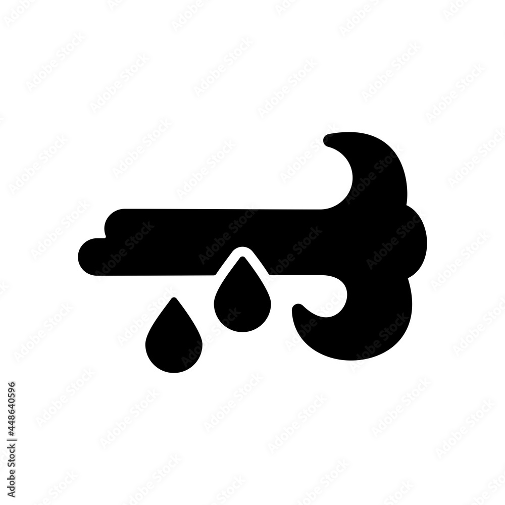 Wind rain vector flat glyph icon. Weather sign Wind rain vector flat glyph icon. Weather sign