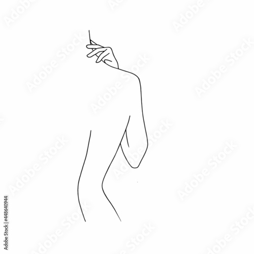 illustration of a minimalistic girl's back