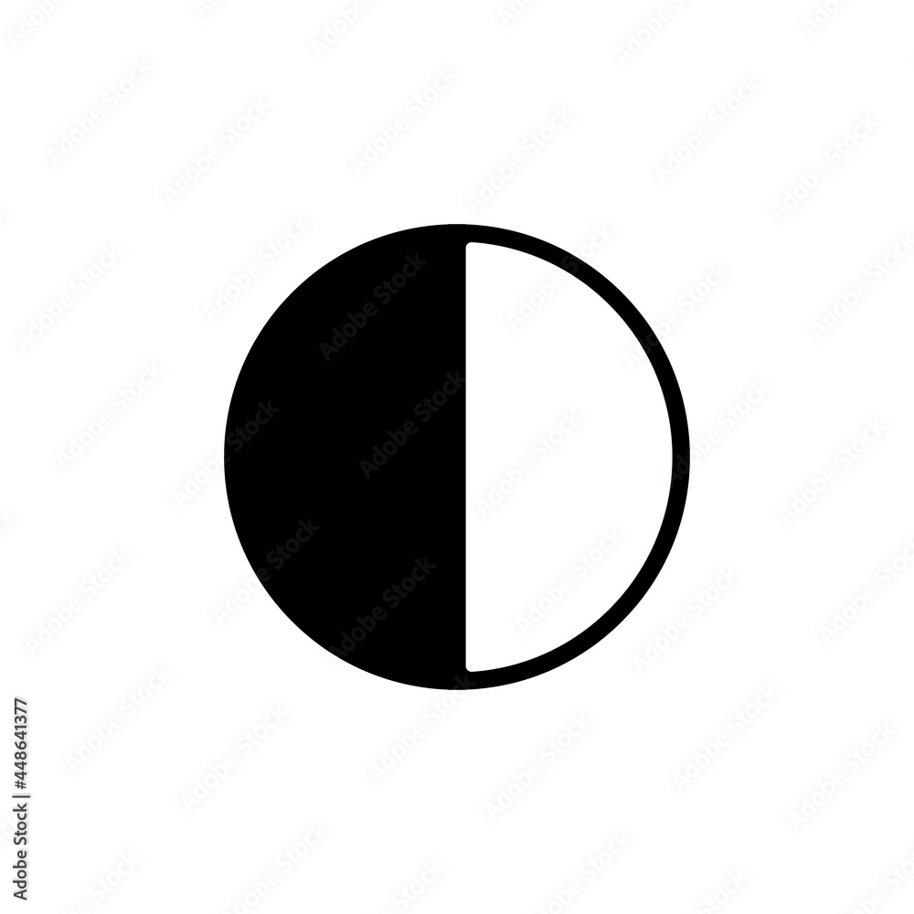 Half moon vector flat glyph icon. Weather sign Half moon vector flat glyph icon. Weather sign