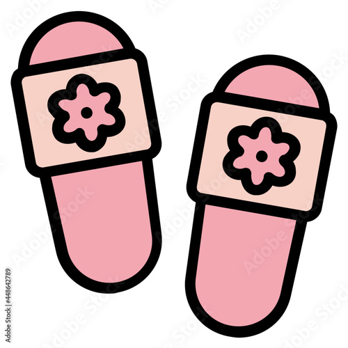 slippers Color line icon