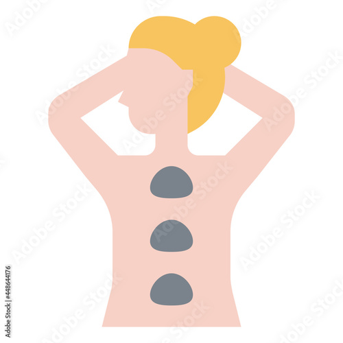 hot stone flat icon