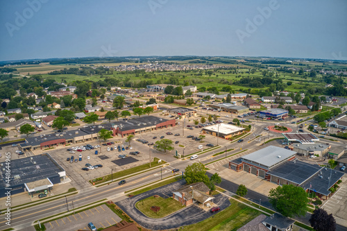 Aerial View of the Madison Suburb of Waunakee, Wisconsin