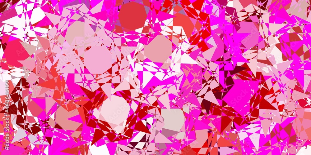 Light purple, pink vector pattern with polygonal shapes. Light purple, pink vector pattern with polygonal shapes.