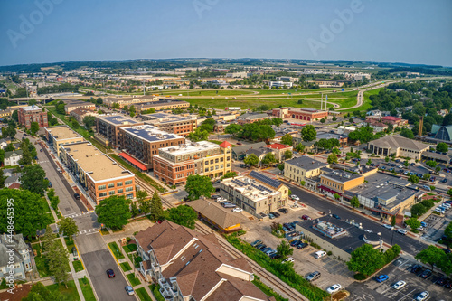 Fototapeta Naklejka Na Ścianę i Meble -  Aerial View of the Madison Suburb of Middleton, Wisconsin