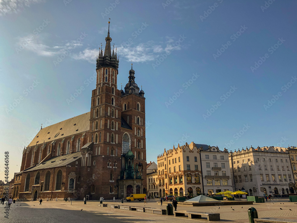 St Mary's Basilica in the morning, Krakow, Poland