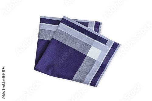 Vintage stripped Handkerchief for men isolated on white background.	