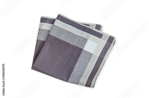 Vintage stripped Handkerchief for men isolated on white background. 