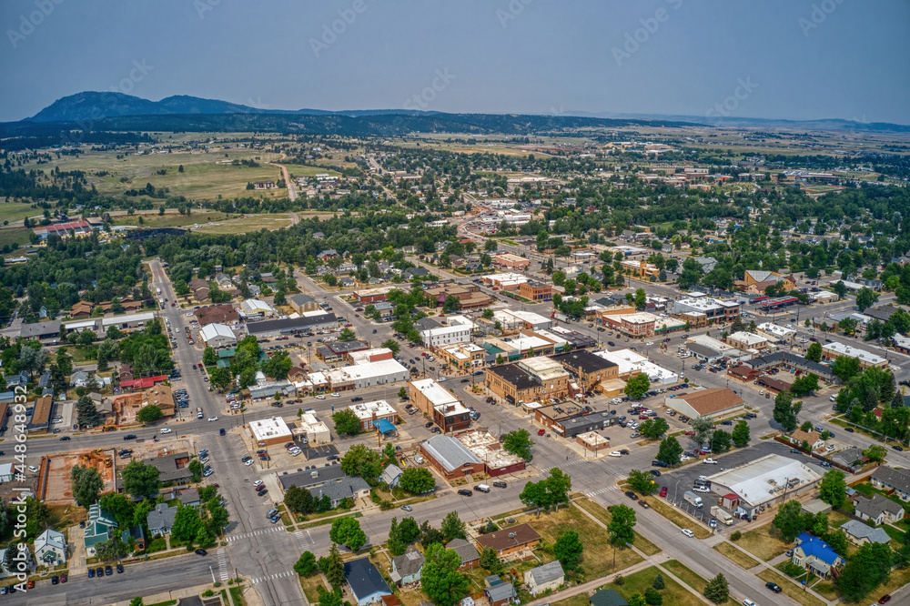 Aerial View of Spearfish, South Dakota in Summer