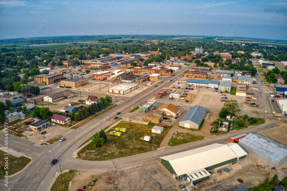 Aerial View of Redfield, South Dakota which claims to be the Pheasant