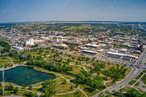 Aerial View of Rapid City, South Dakota in Summer photo