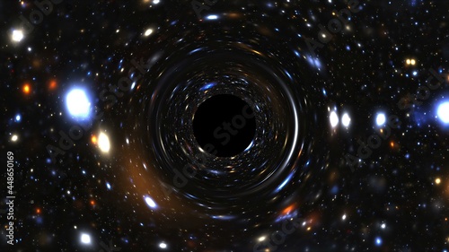 Space Tunnel With Galaxy and Nebulae simulation