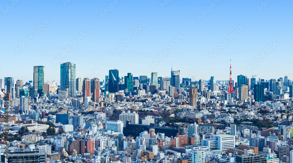 Fototapeta premium 東京 青空と都市風景
