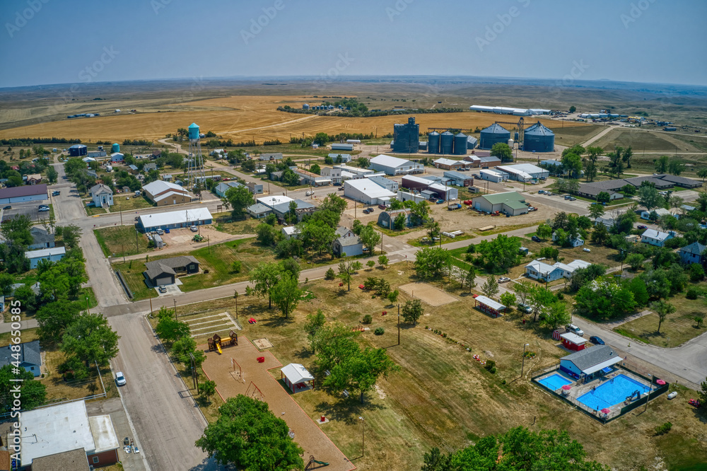 Aerial View of Kadoka, South Dakota which is the Gateway to Badlands National Park Aerial View of Kadoka, South Dakota which is the Gateway to Badlands National Park