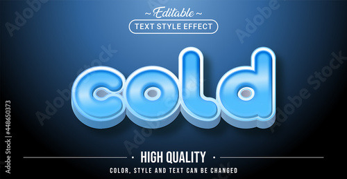Editable text style effect - Cold text style theme.
