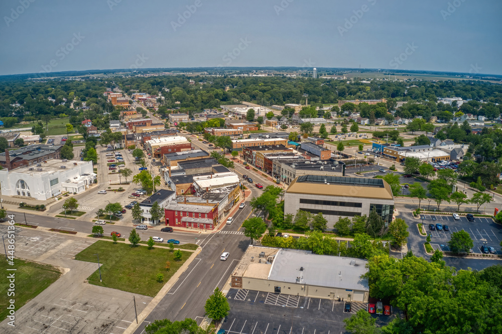 Aerial View of the Suburb of Belvidere, Illinois