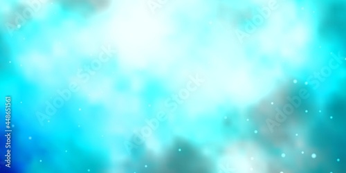 Light BLUE vector template with neon stars.