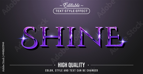 Editable text style effect - Purple Shine text style theme.
