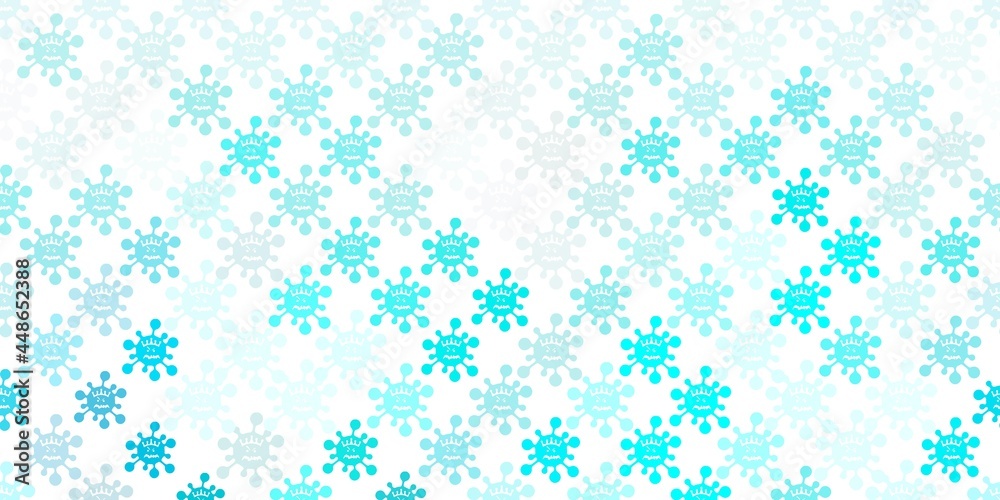 Light BLUE vector template with flu signs. Light BLUE vector template with flu signs.
