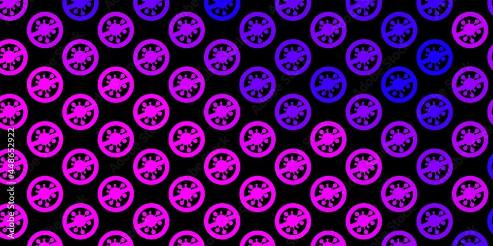 Dark Purple, Pink vector pattern with coronavirus elements. Dark Purple, Pink vector pattern with coronavirus elements.