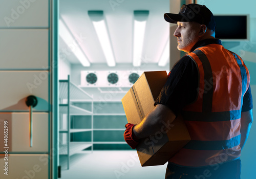 Man enters refrigerator. Wa...